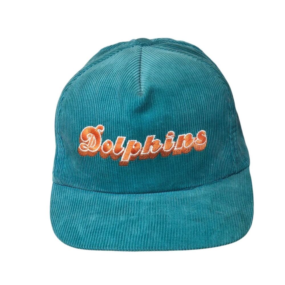 Vintage Miami Dolphins Hat Starline Tea Starline Corduroy Script Snapback Cap